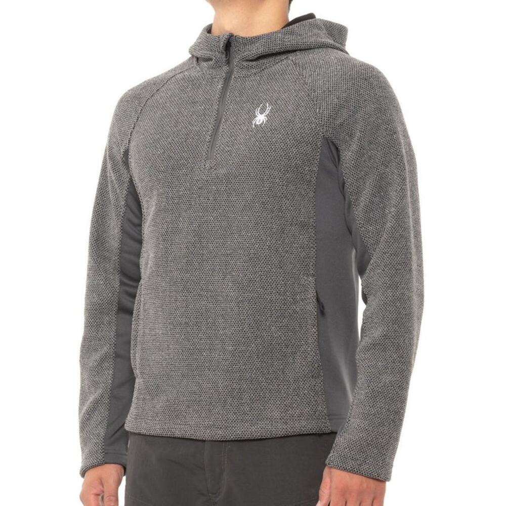 Spyder Boundless Half Zip Hoodie Fleece Pullover Mens XL Heather Gray Gorpcore